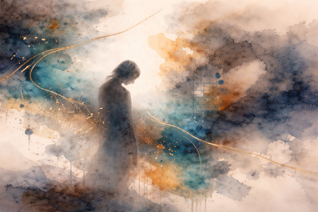 Abstract watercolor image representing leadership without authority and the human cost of organizational change